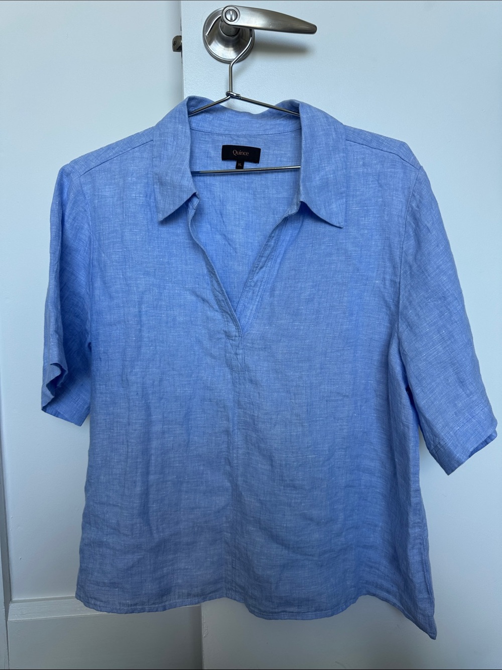 Quince 100% European Linen Short Sleeve Popover Top, Size XL - Picture 3 of 10